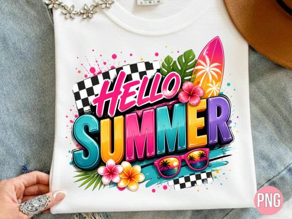 3D Hello Summer Beach Vibes Shirt Design