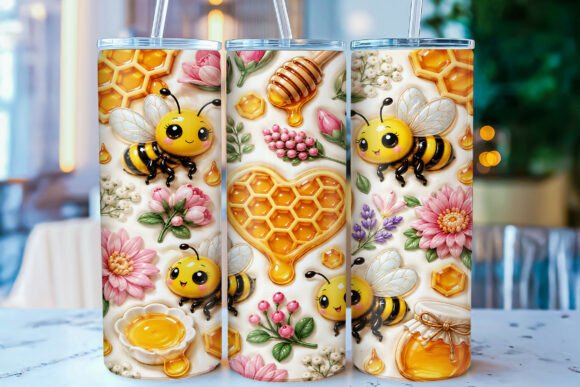 3D Inflated Cute Honey Bee Tumbler Wrap: A Sweet Addition to Modern Tumbler Design Trends