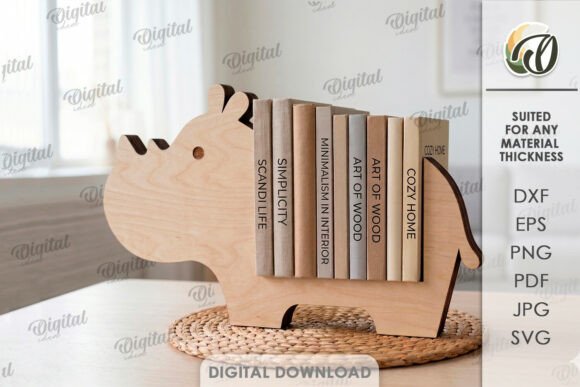 3D Rhino Stand Organizer Laser Cut