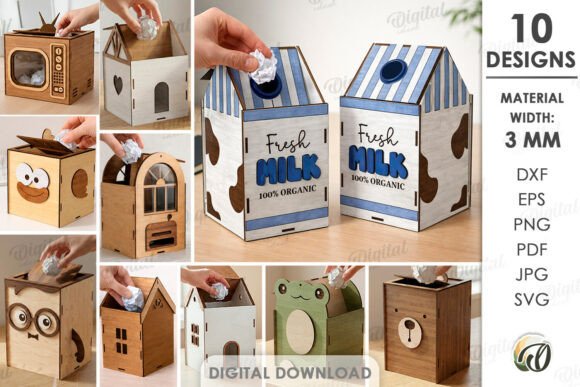 3D Tabletop Trash Bins Bundle Laser Cut: A Practical Evaluation