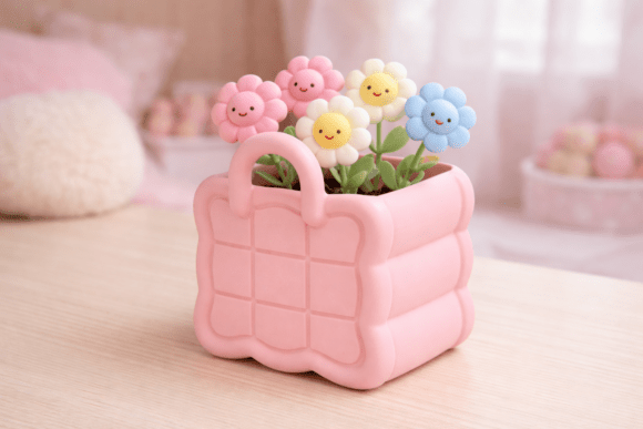 Bringing Kawaii Charm to Life with the 3D Handbag Planter Vase STL 079