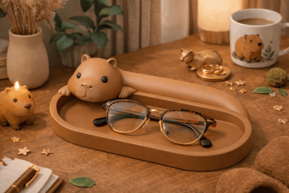 Capybara Glasses Tray Holder STL 3D Model