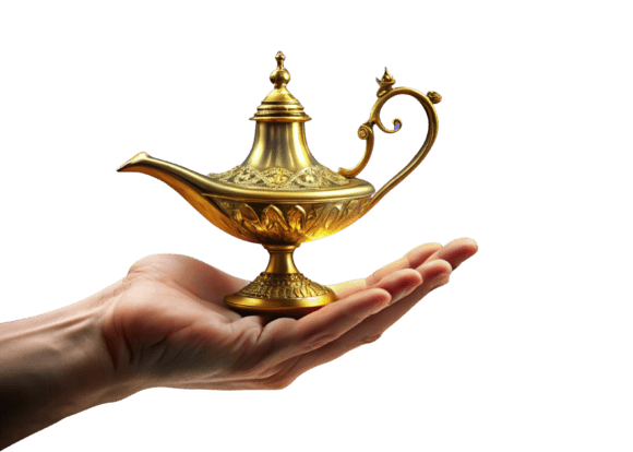 Charming Genie Aladdin Lamp 3D Rendering: A Versatile Design Asset