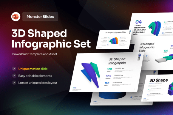 Enhancing Visual Communication with the Monster 3D Shaped Infographic PowerPoint Template