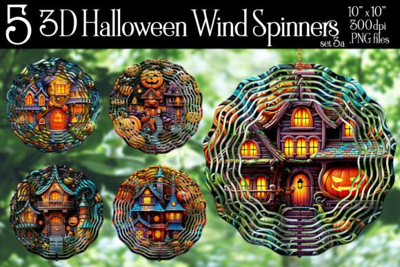 Halloween 3D Style Wind Spinners, S5 – A Creative Crafting Resource for Seasonal Projects