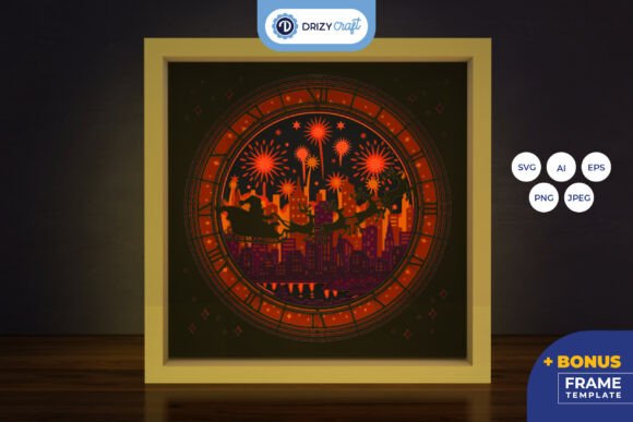 Into the New Year Light Box - 3D SVG