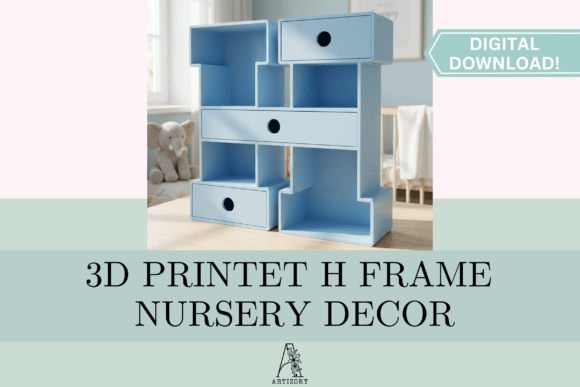 Letter H Shelf Organizer STL 3D Print