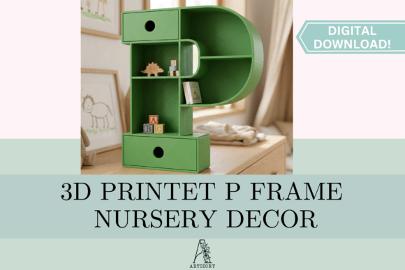 Letter P Shelf Organizer STL 3D Print: A Functional Monogram Solution