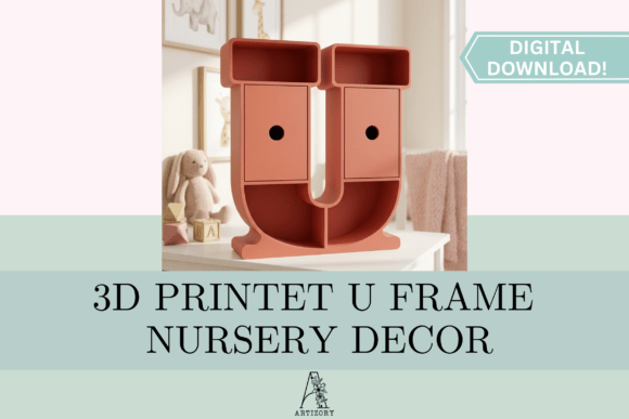 Letter U Shelf Organizer STL 3D