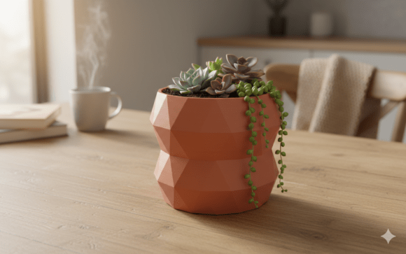 Modern Geometric Planter 3D Model for 3D Print: A Strategic Asset for Design and Production