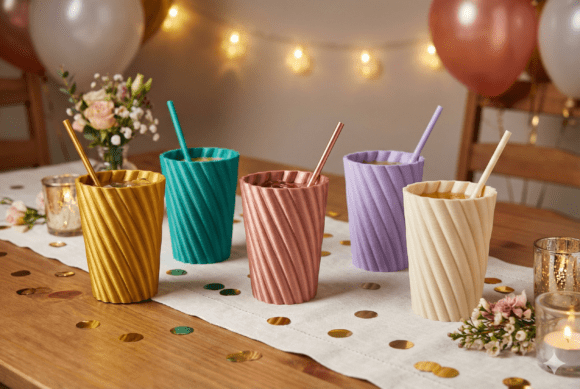 Modern Twisted Spiral Fluted Tumbler Design