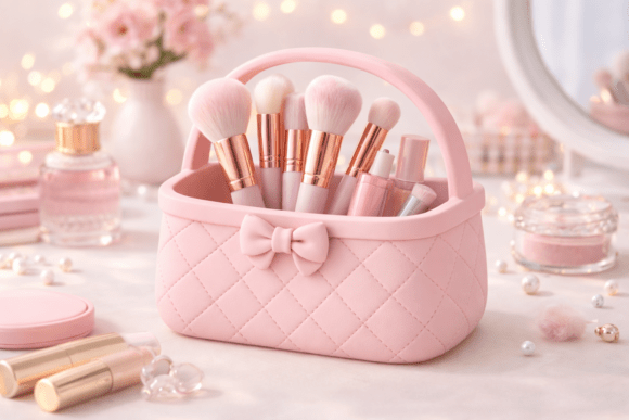 Quilted Makeup Brush Holder Vanity Decor ideal for 3D Printing