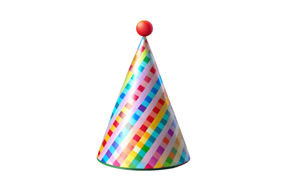 Rainbow Striped Party Hat T-Shirt 3D PNG