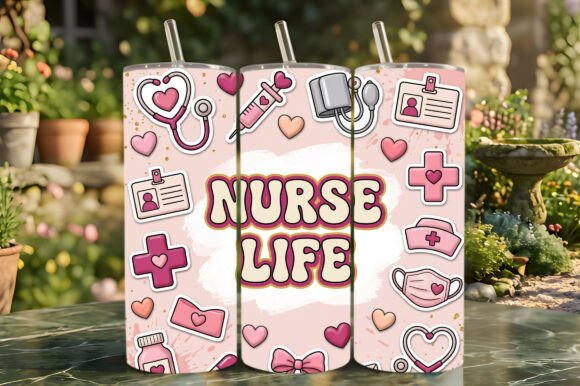 Retro Pink Nurse Life 3D Puff Tumbler – A Versatile Design for Custom Drinkware Enthusiasts
