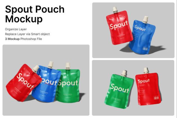 Spout Pouch 3D Mockup: Realistic Packaging Visuals for Liquid Brands